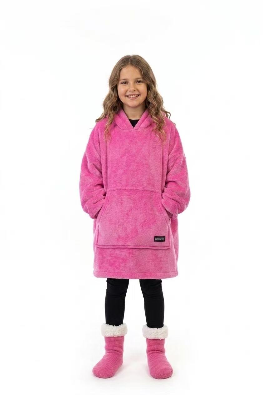 Hot Pink Kids’ Blanket Hoodie