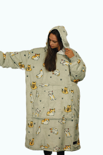 Kitty Cat Oversized Blanket Hoodie
