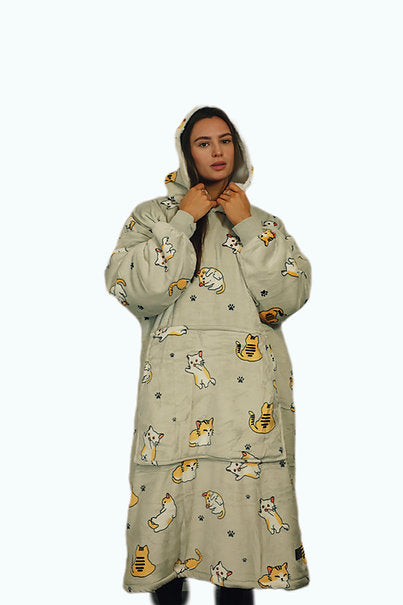 Kitty Cat Oversized Blanket Hoodie