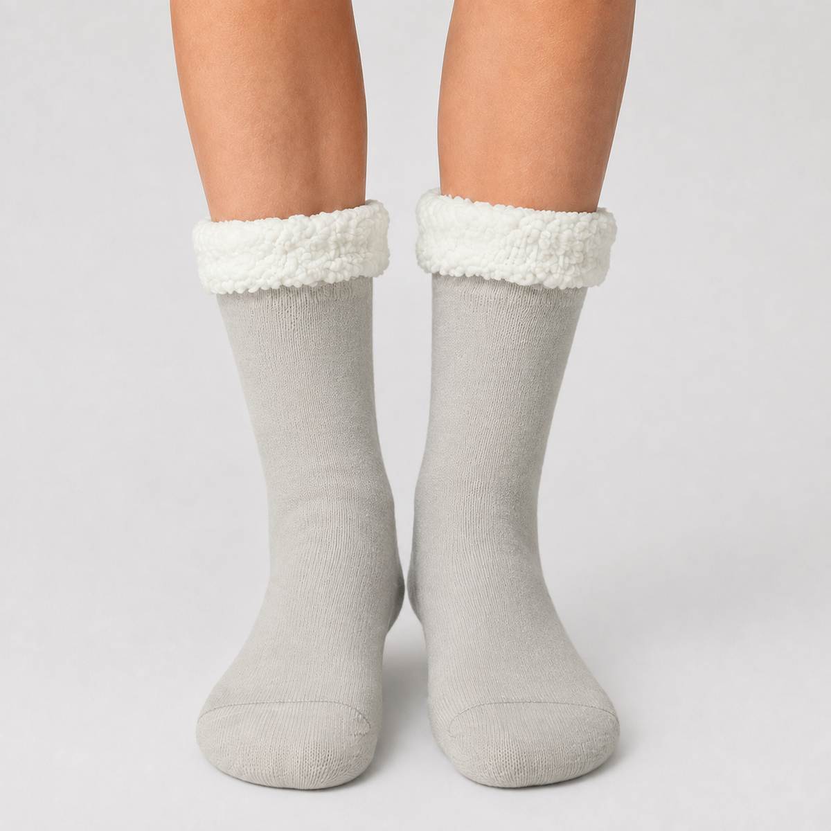 Light Gray Adult Slipper Socks