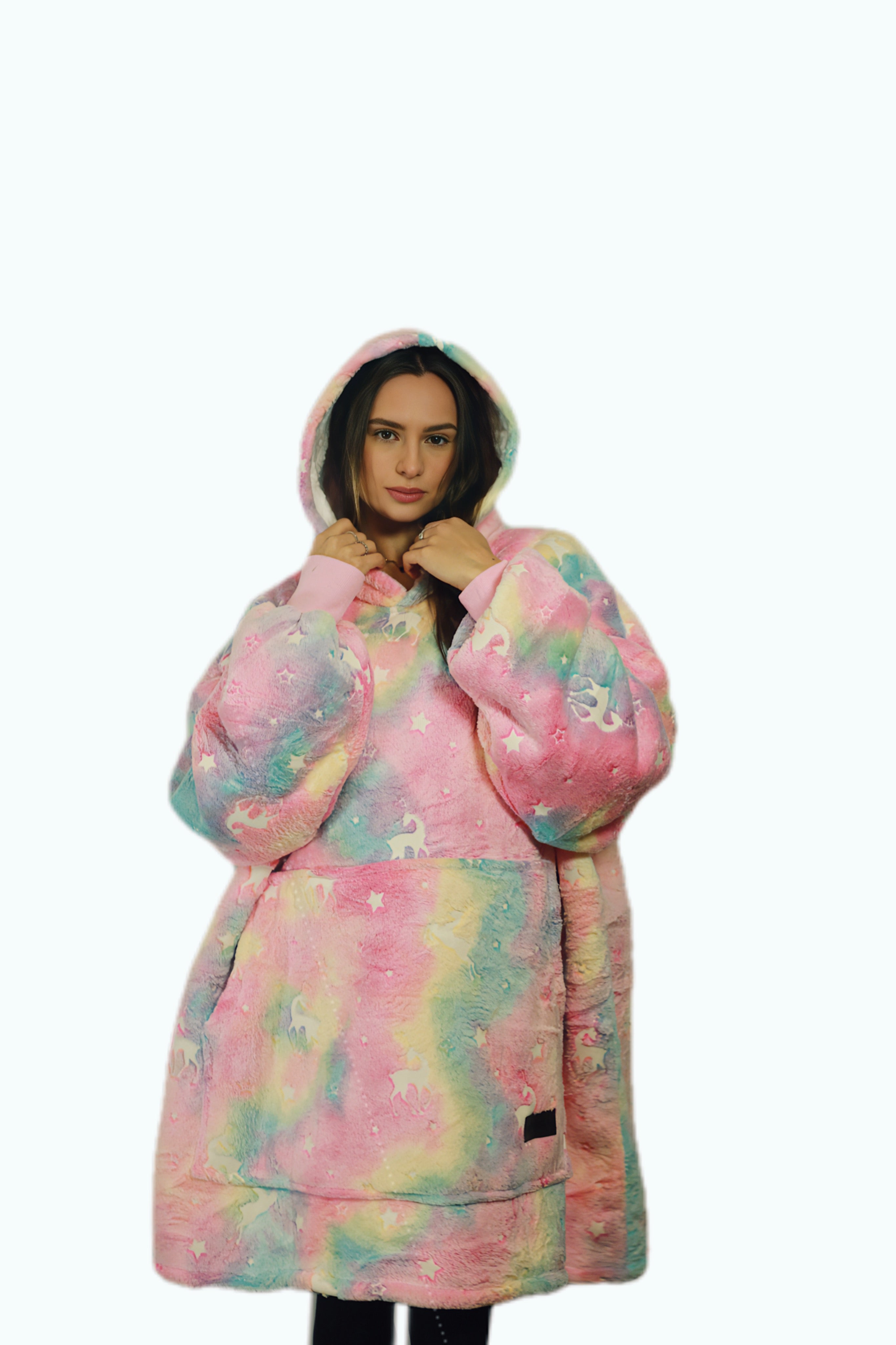 Glow in the Dark  Reindeer Hoodie Blanket & Socks