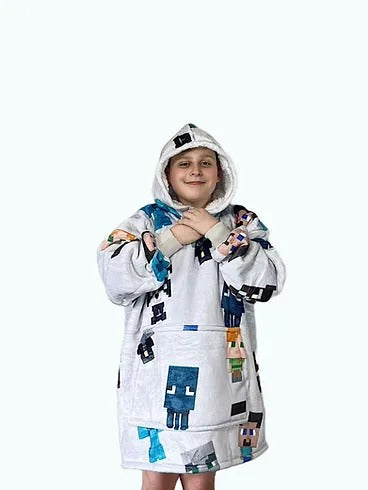 Minecraft Oversized Blanket Hoodie & Slipper Socks