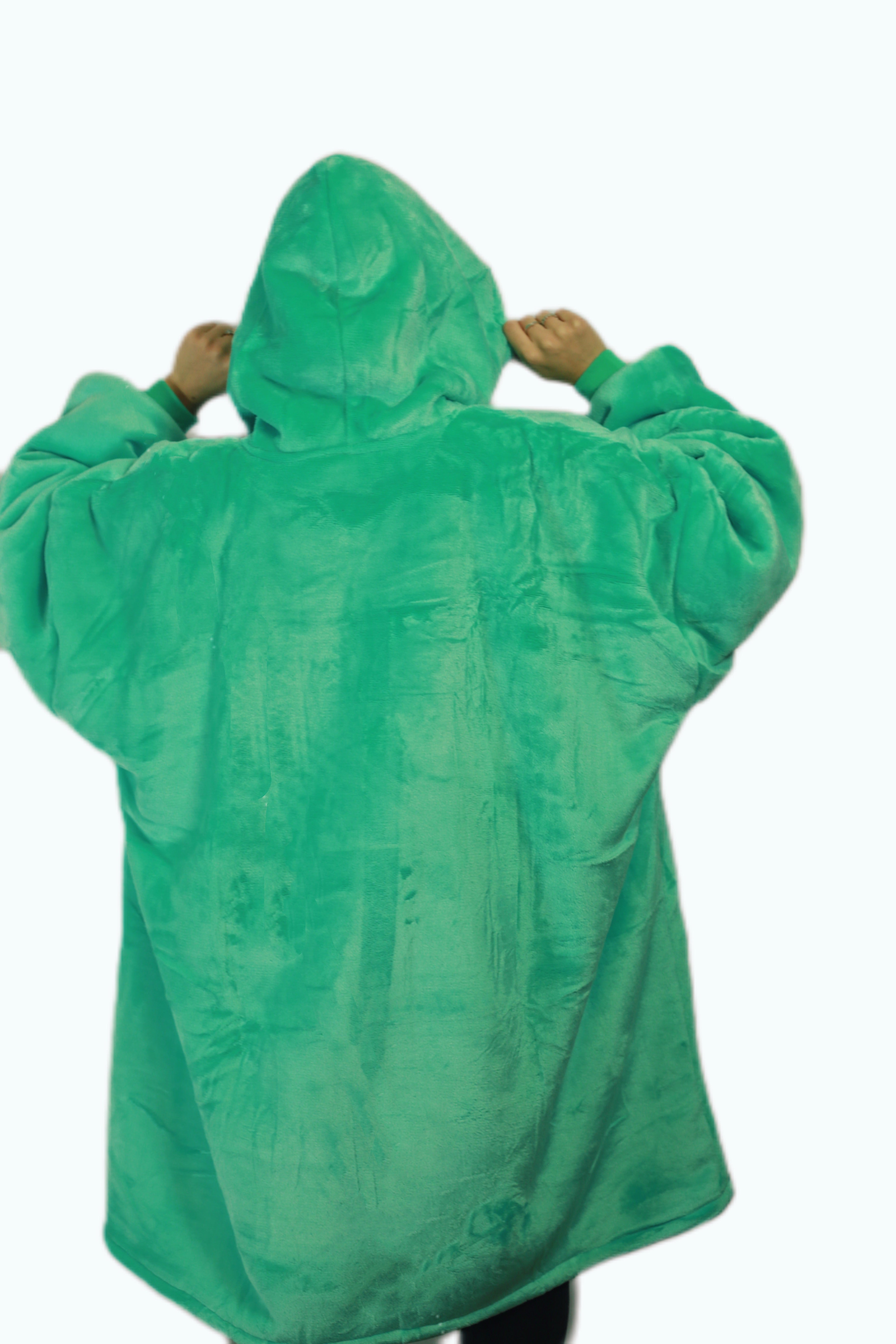 Mint Green Oversized Blanket Hoodie & Slipper Socks