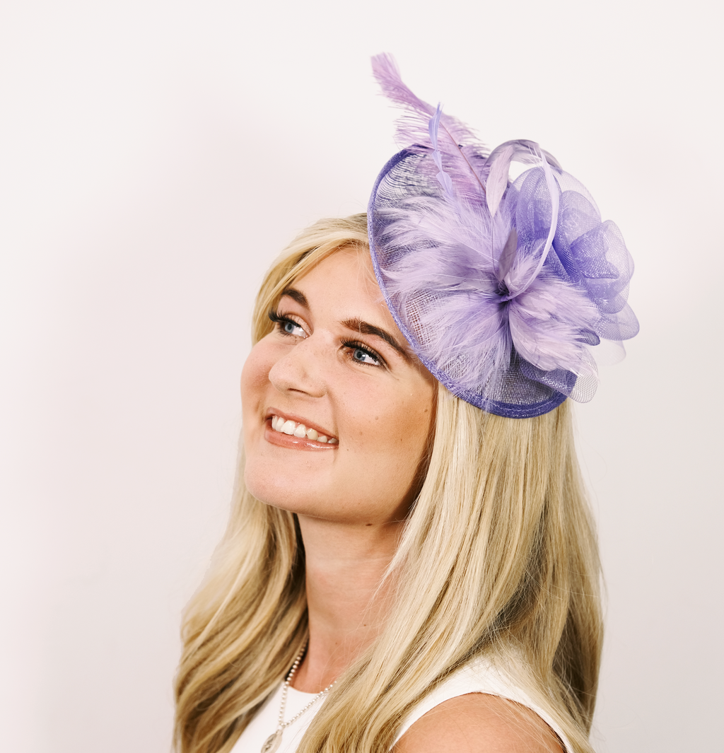 Rose and Feather Mini Hat Fascinator