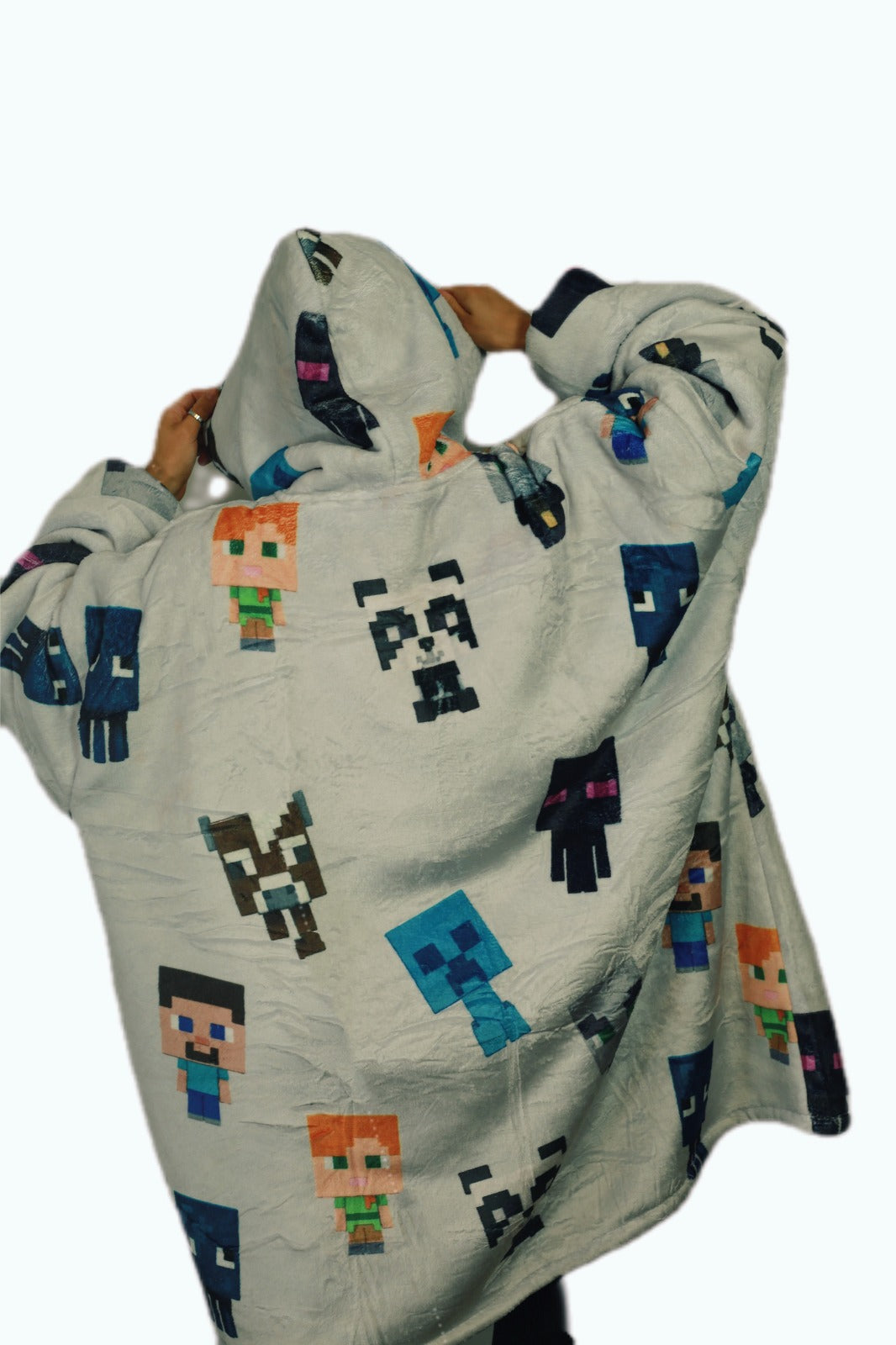 Minecraft Oversized Blanket Hoodie & Slipper Socks