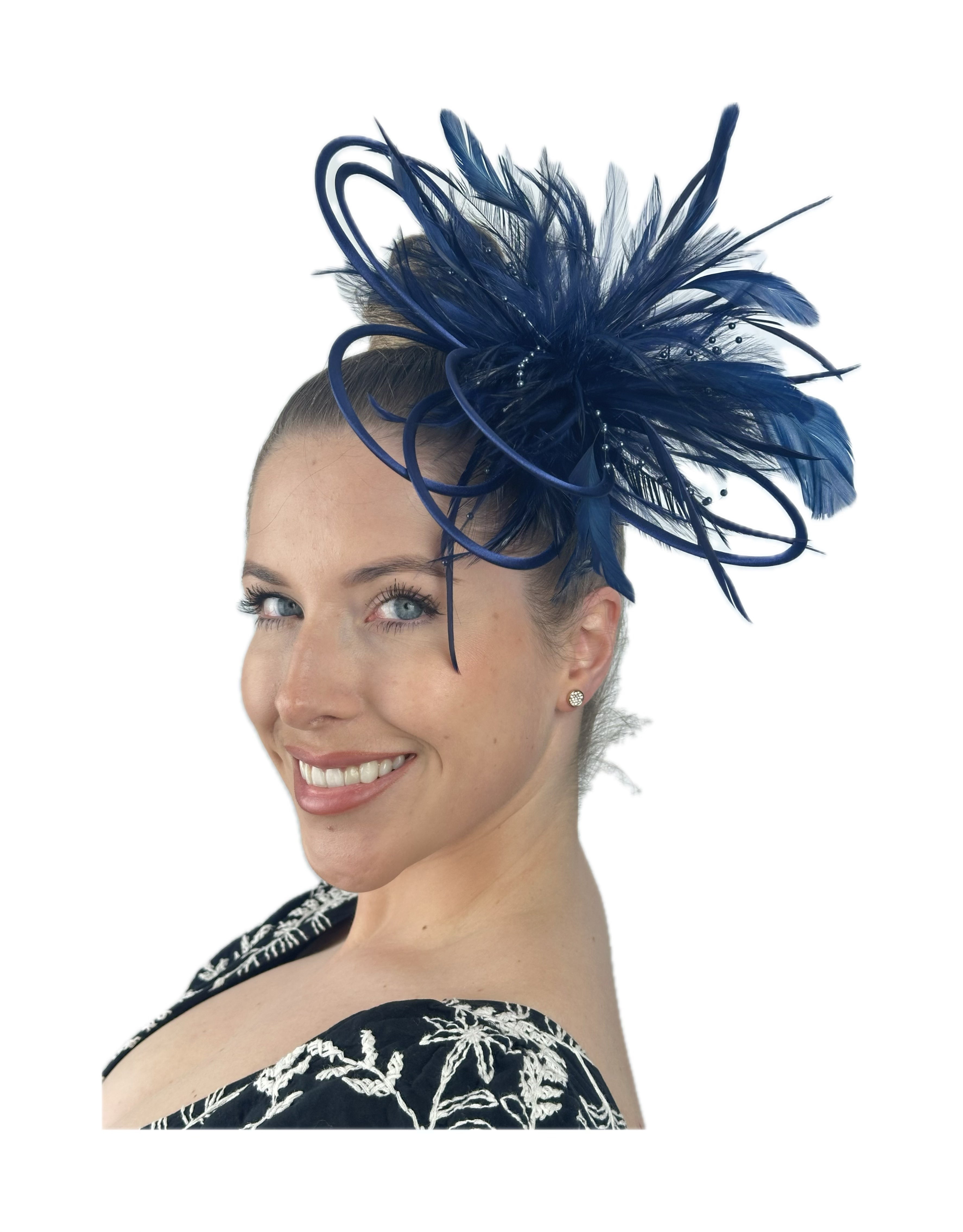 elegant feather fascinator