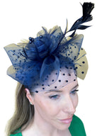 medium two coloured fascinator