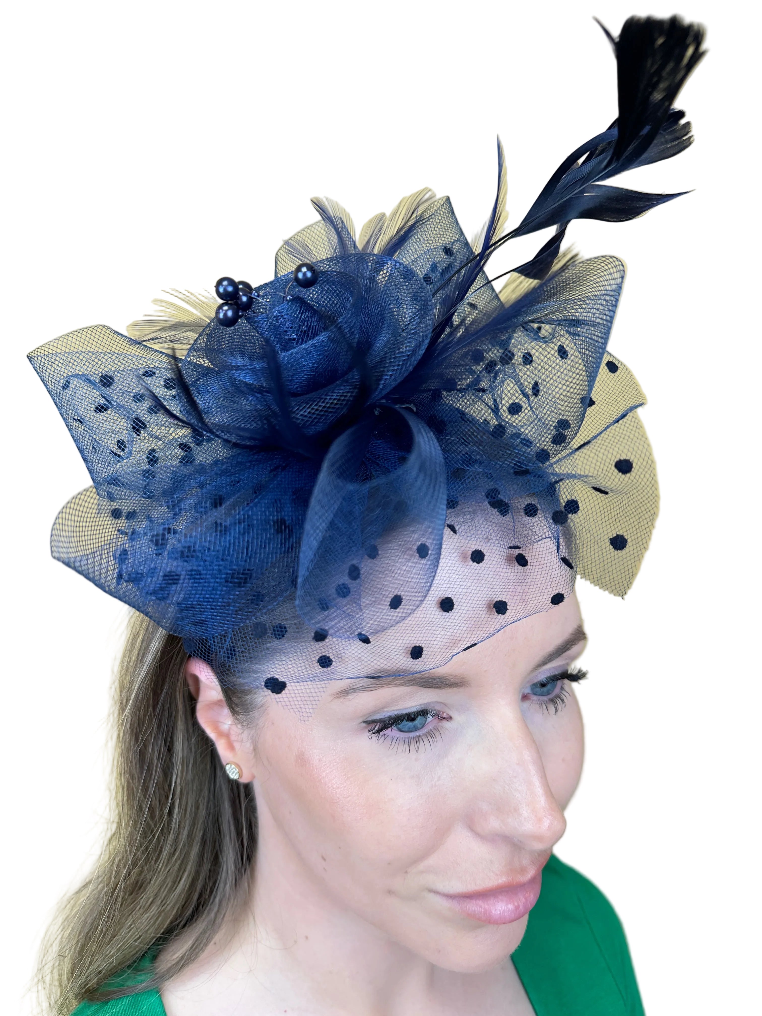 medium two coloured fascinator