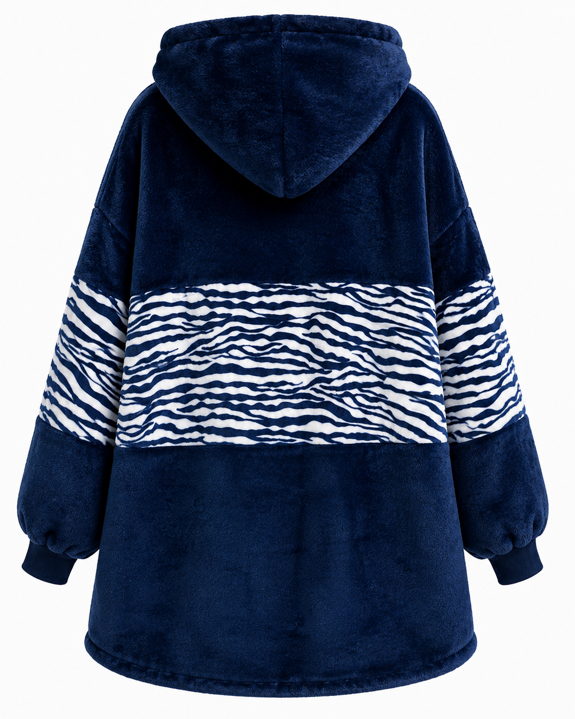 Navy Stripe Adult Oversized Blanket Hoodie