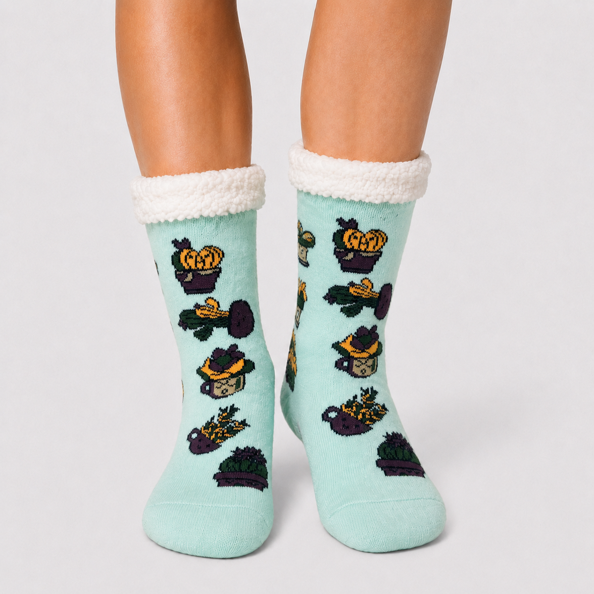 Plants Adult Slipper Socks