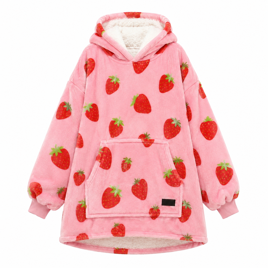 Strawberry Kids’ Blanket Hoodie