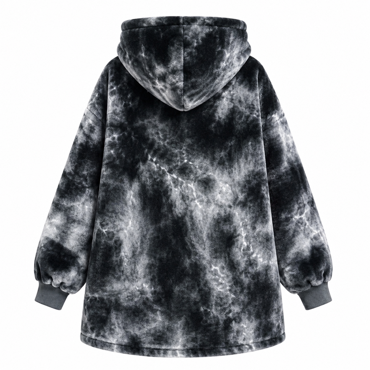 Tie-dye Gray Adult Oversized Blanket Hoodie