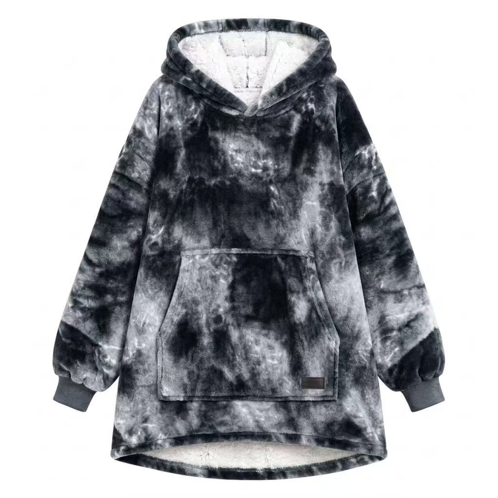 Tie-dye Gray Adult Oversized Blanket Hoodie