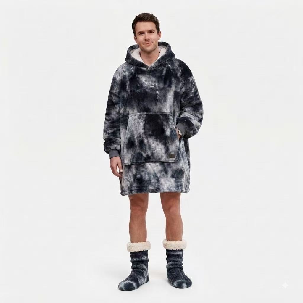 Tie-dye Gray Adult Oversized Blanket Hoodie
