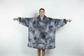 Tie Dye Grey Oversized Blanket Hoodie & Slipper Socks