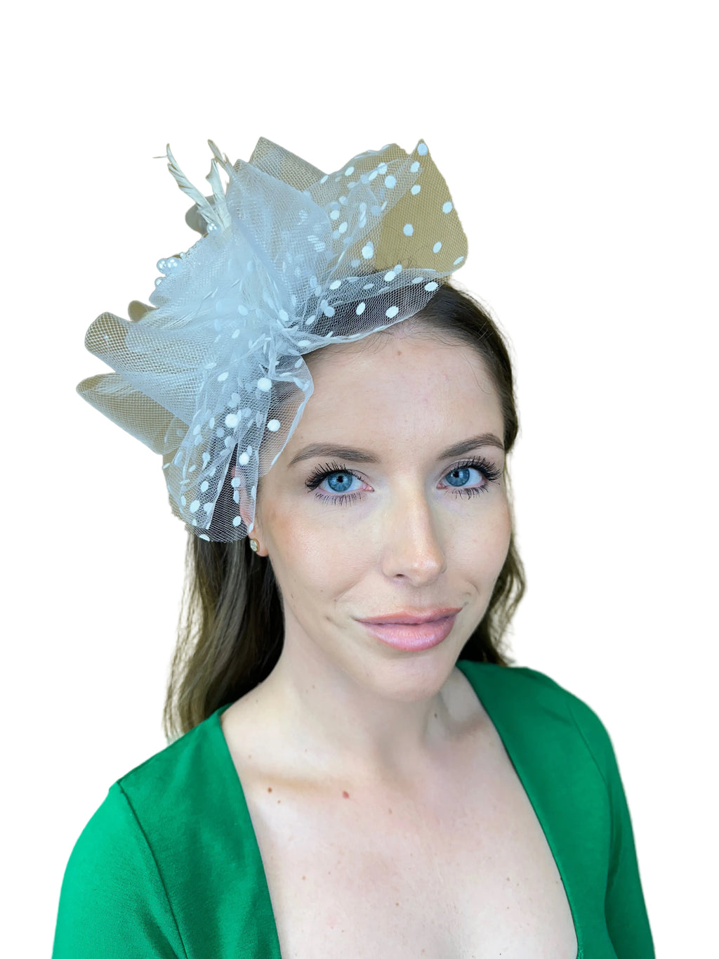 medium two coloured fascinator