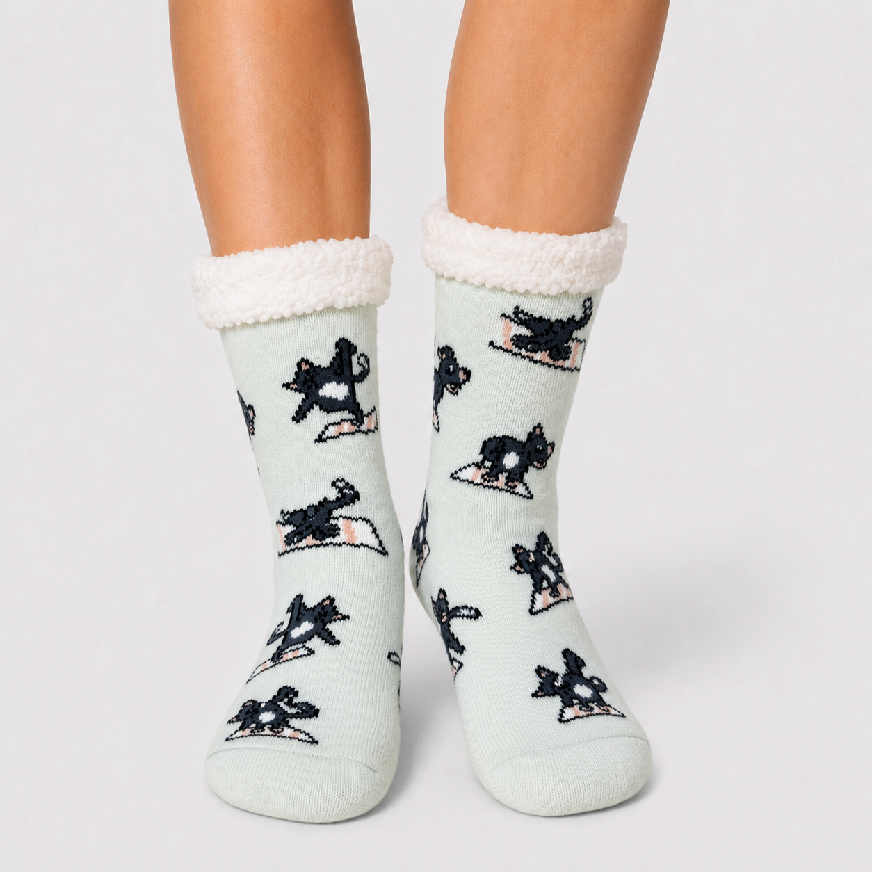 Yoga Cat Adult Slipper Socks