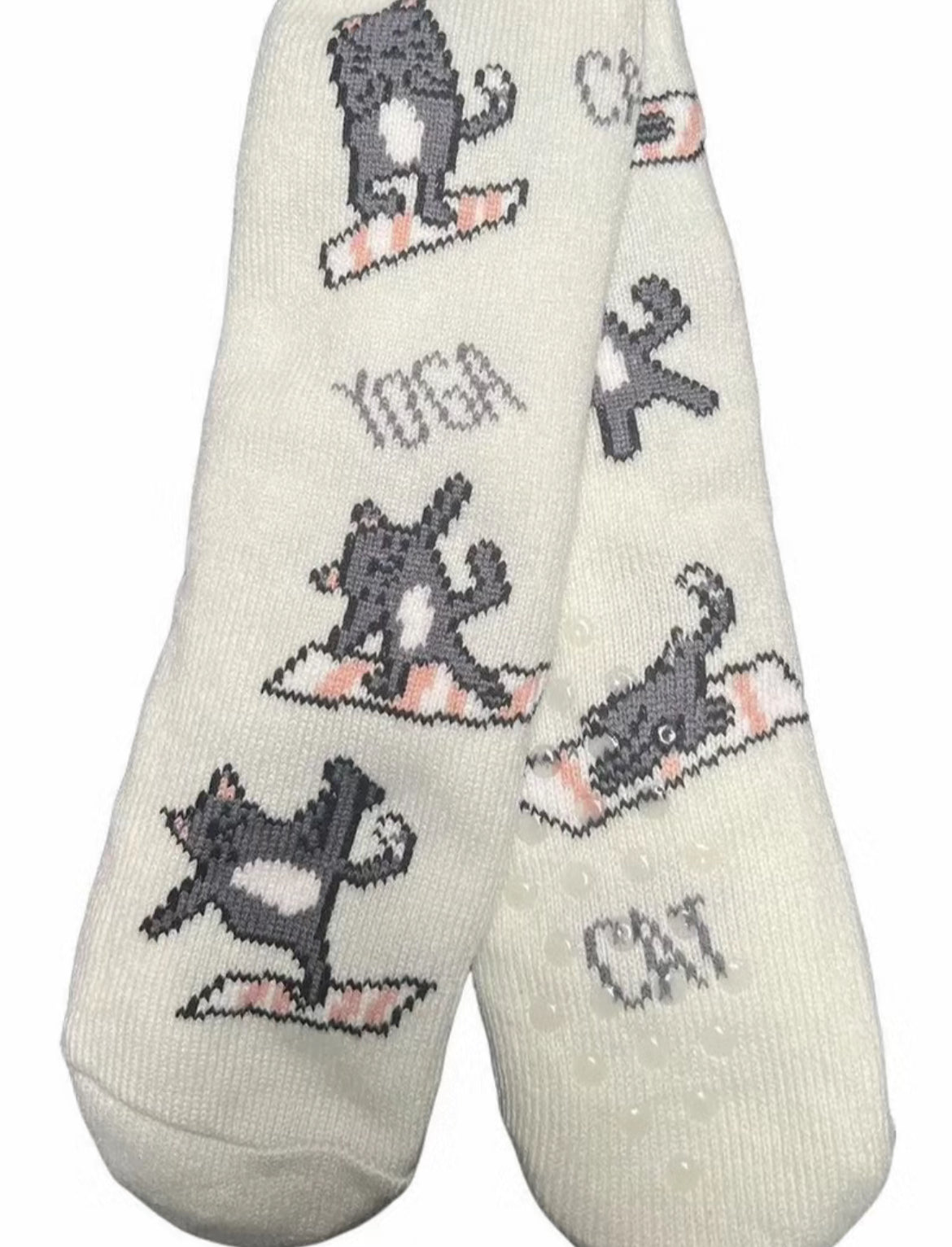 Yoga Cat Oversized Blanket Hoodie & Slipper Socks